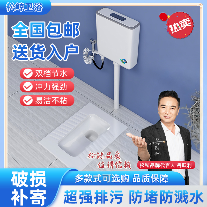 松鲸光滑陶瓷釉面蹲便器下单减10