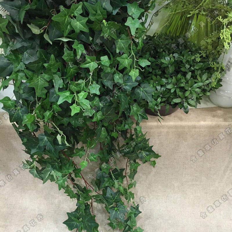 仿真1.2米常春藤壁挂藤蔓绿植地瓜叶爬藤墙面工程造景植物吊藤