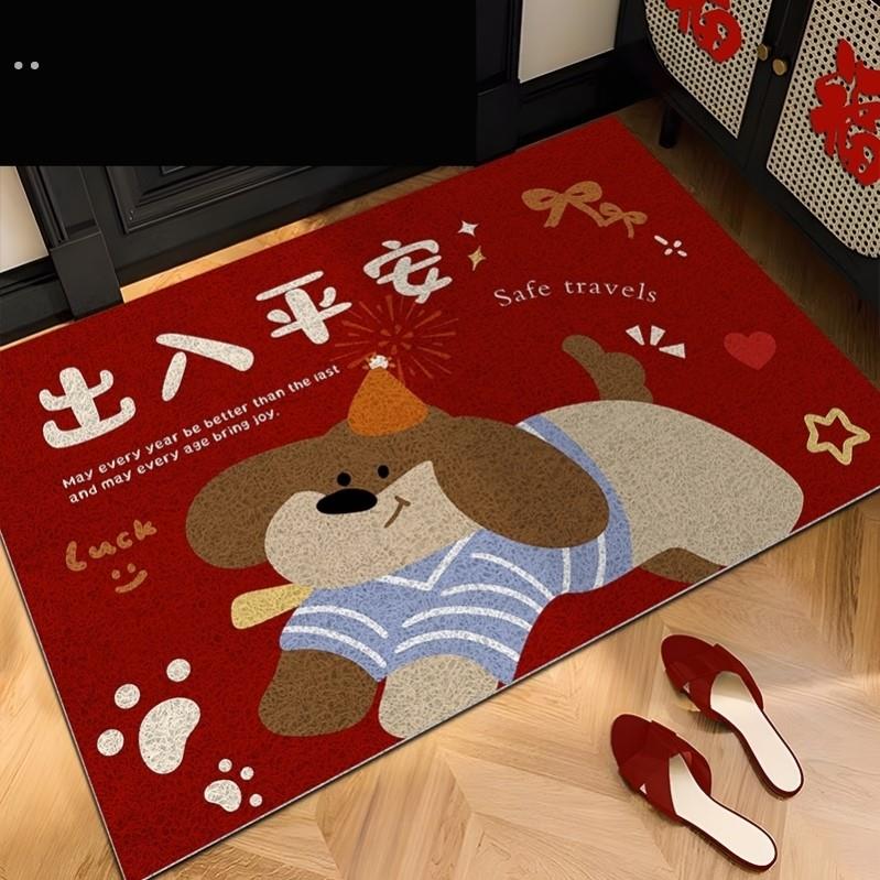 红色出入平安门垫入户门外地垫室外门口地毯进门垫子门口地垫丝圈