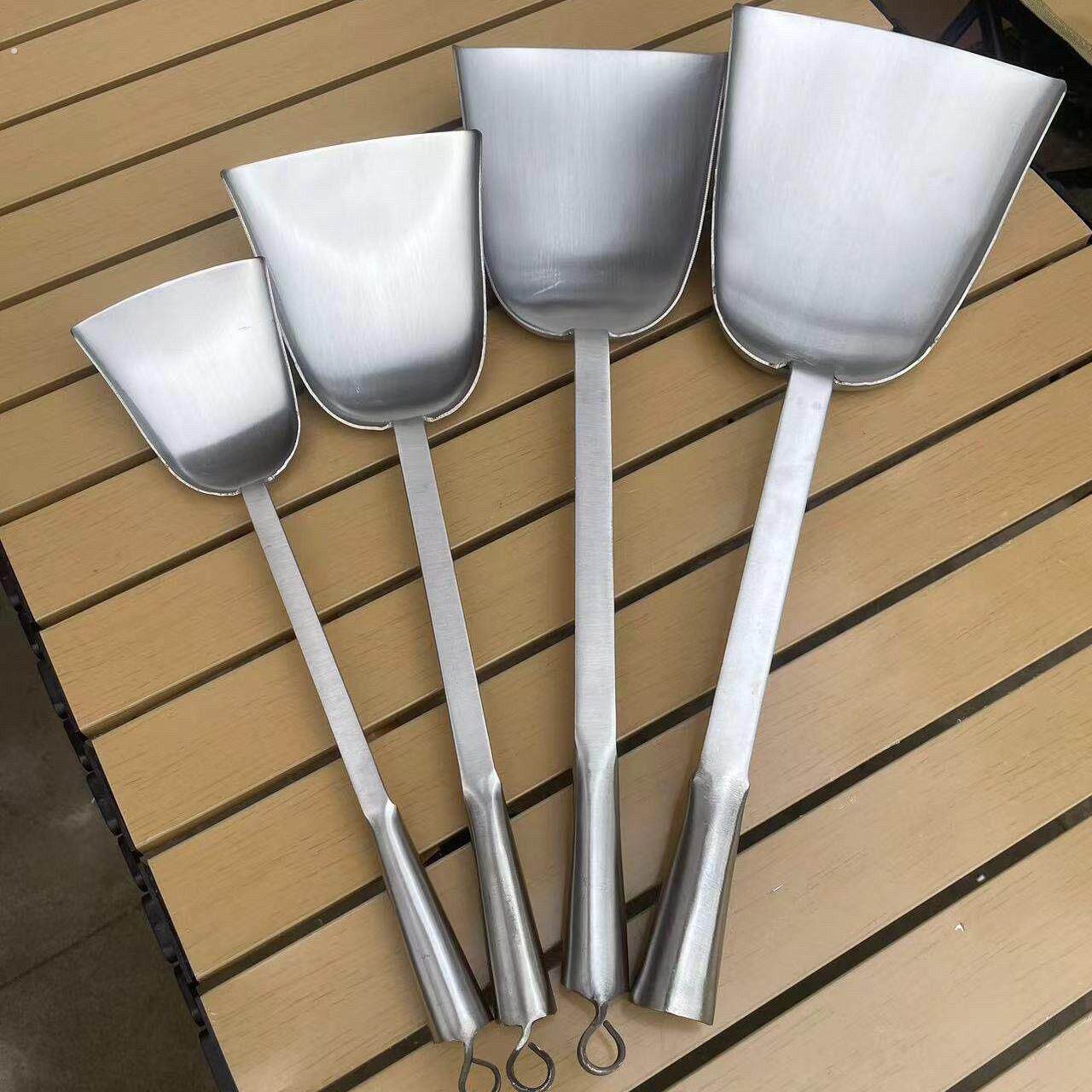 纯手工锻打锅铲农村大锅菜锅铲老式长把家用炒菜商用厨房一体锅铲