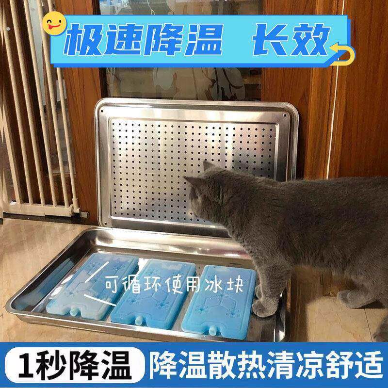 宠物降温神器猫咪仓鼠冰盒解暑冰窝夏天兔子狗狗龙猫散热板不锈钢