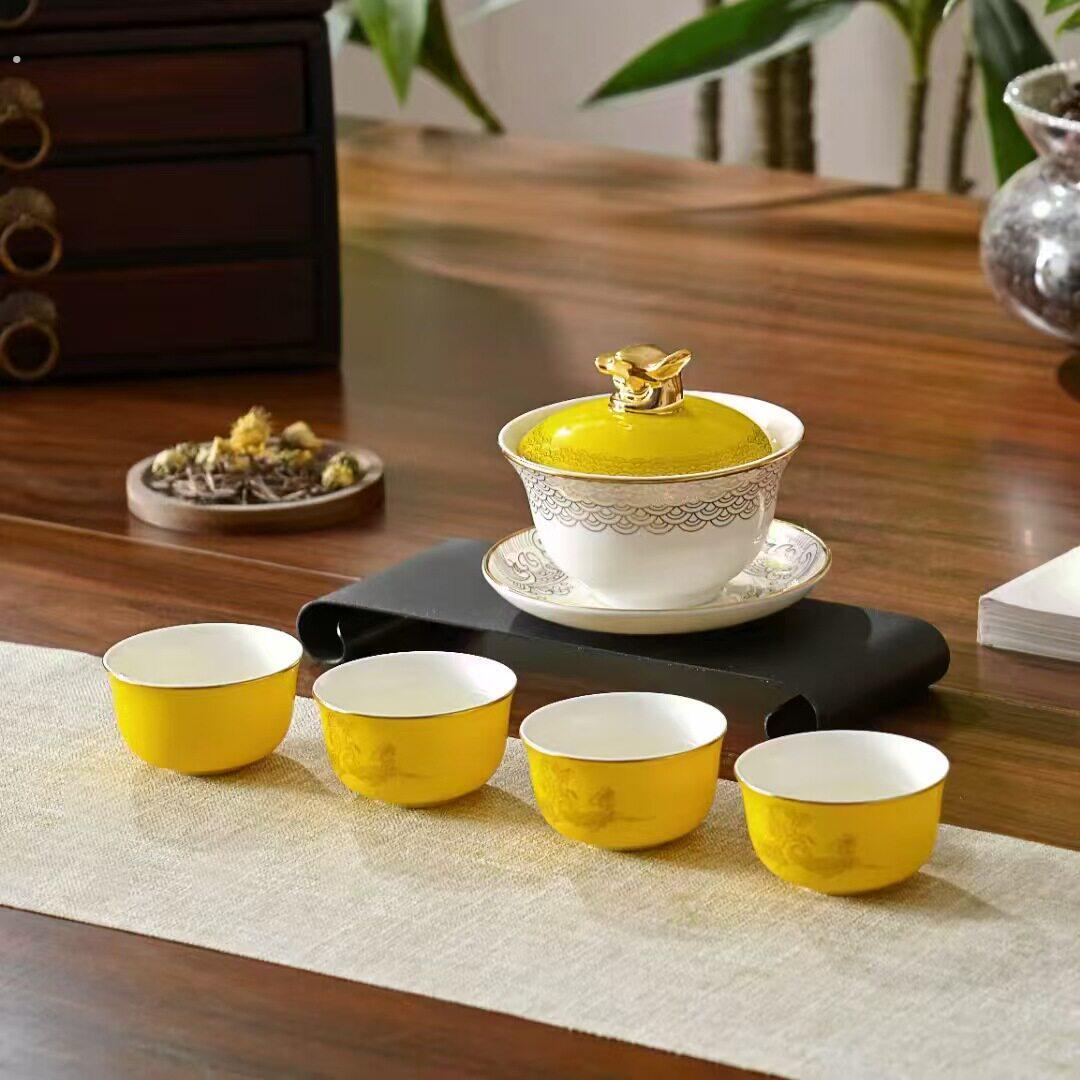 送老师唐山骨质瓷功夫茶具套组礼盒泡茶陶瓷茶杯可商务送礼高端商