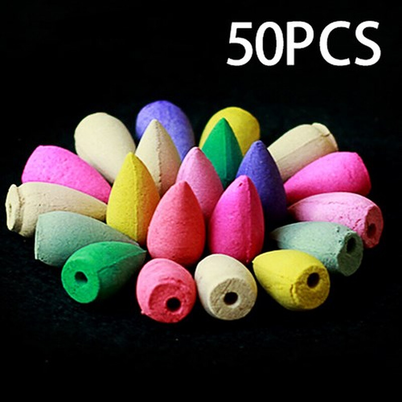 50pcas natural backflow tower incense flower fragrant reflux