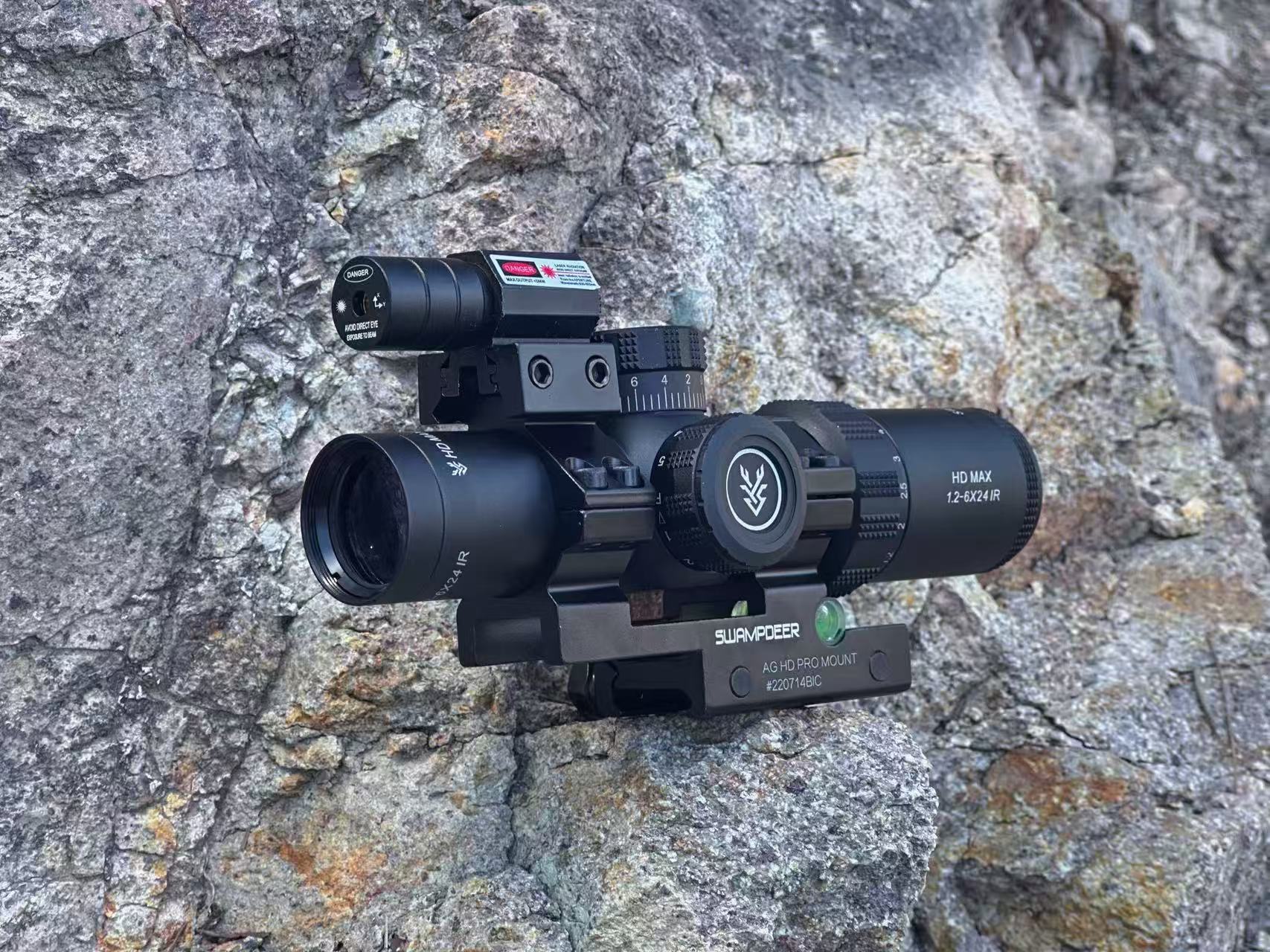 沼泽鹿速瞄HDMAX1.2-6倍镜十字6倍高清瞄准望远镜模型器材弹弓玩