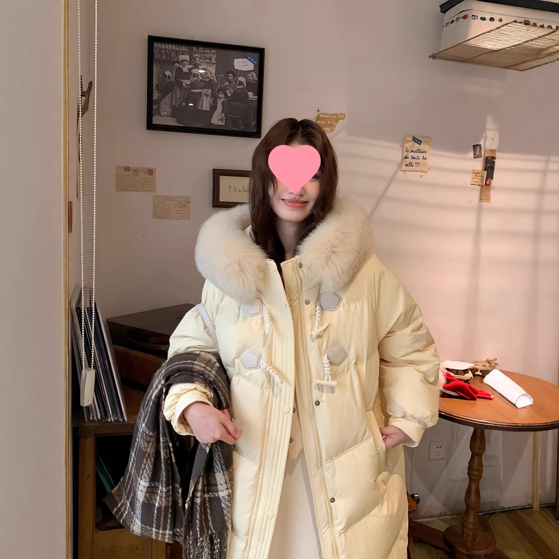 ANN羽绒服女冬季2025新款中长款设计感小众大毛领加厚长款