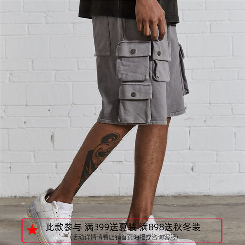纽约潮牌Profound Foundation支线 立体多袋洗水宽松休闲卫裤短裤