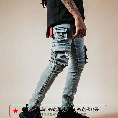 纽约潮牌Profound Foundation支线 Dring洗水做旧 多袋工装牛仔裤