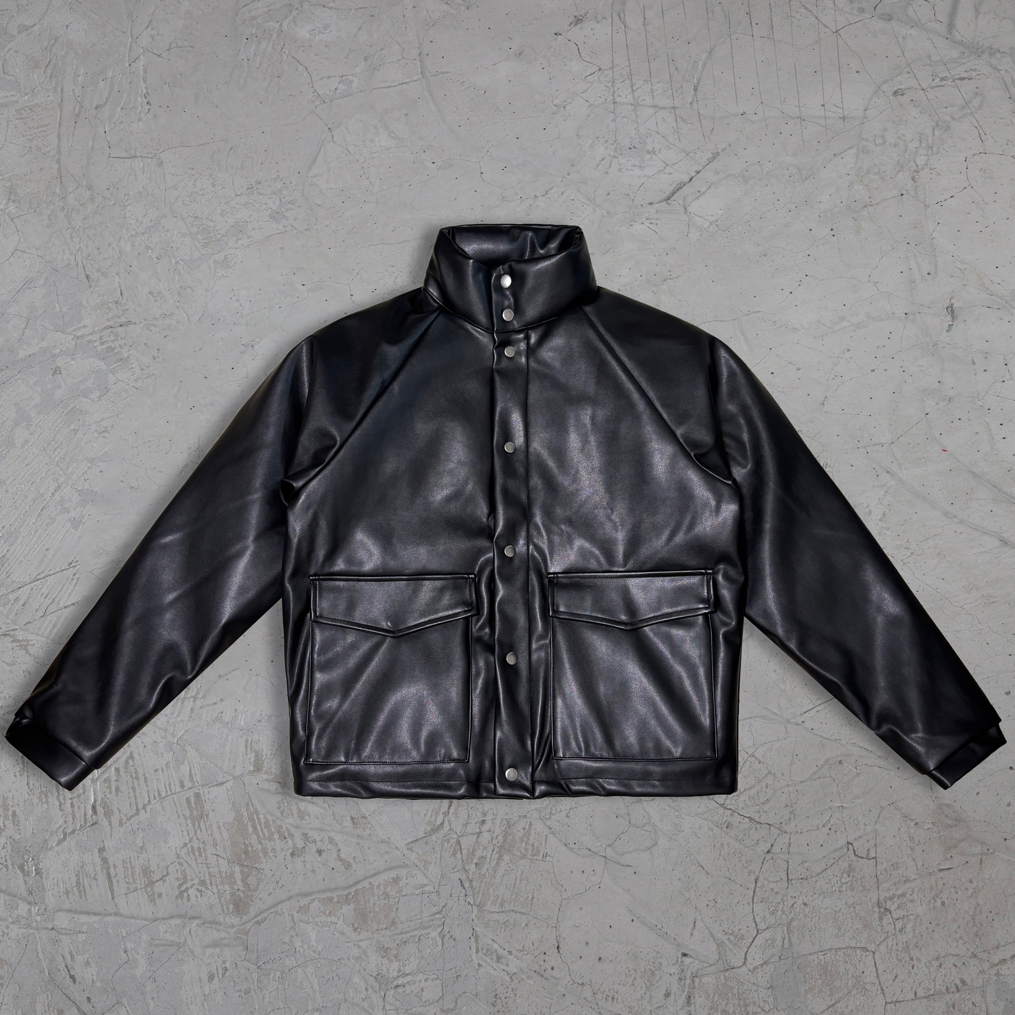 Profound foundation支线 90白鸭绒仿小羊皮立领皮衣羽绒服外套