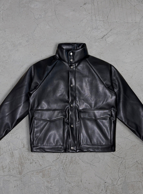 Profound foundation支线 90白鸭绒仿小羊皮立领皮衣羽绒服外套