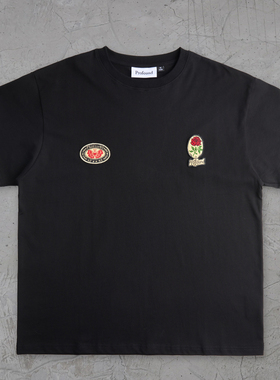 纽约潮牌Profound Foundation支线 玫瑰蝴蝶徽章复古风短袖T恤