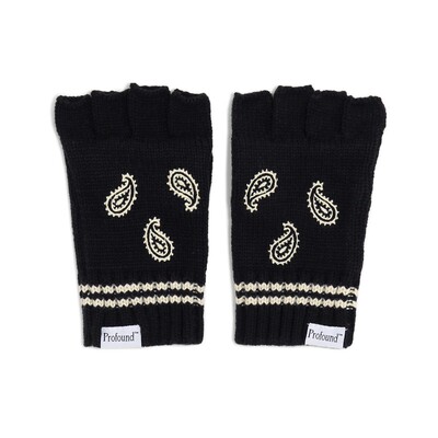 纽约潮牌Profound Foundation支线 高街刺绣腰果花 半指防风手套