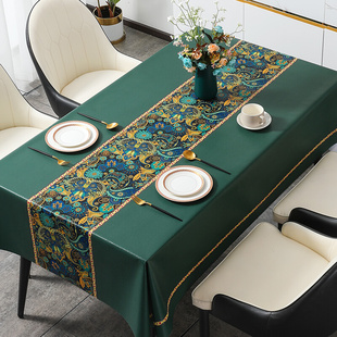 新款 桌布轻奢高级感防水防油防烫免洗台布长方形餐桌垫PVC茶几垫
