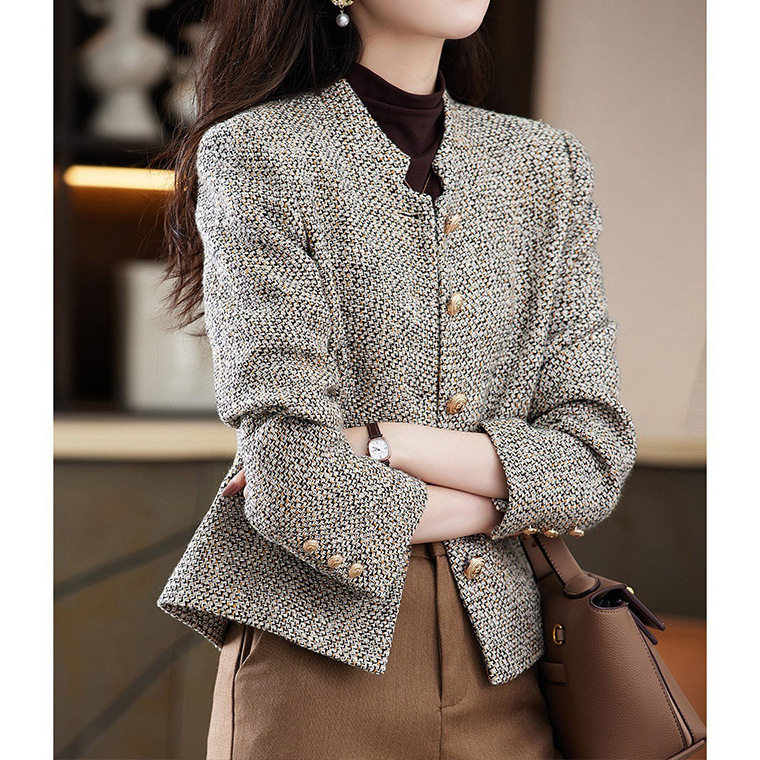 高级感小香风 外套女春季女装粗花呢 短款2026春装女款时尚上衣