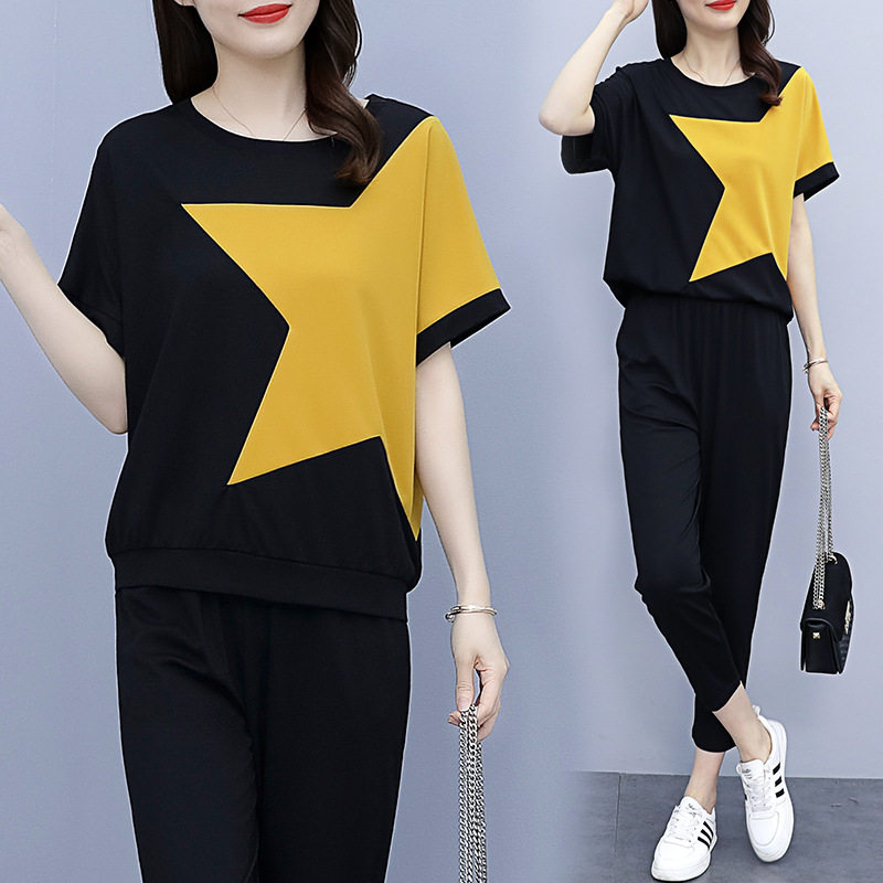 大码女装夏装卫衣套装2026新款胖妹妹洋气显瘦时髦休闲运动两件套