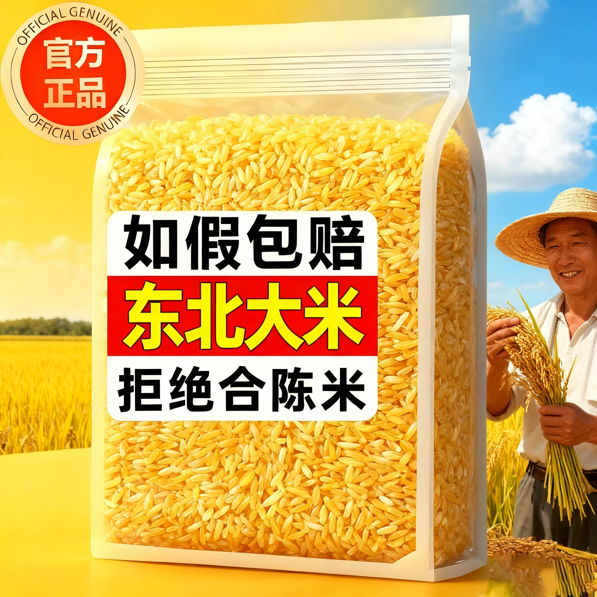 有机正宗东北黄金米官方旗舰店10斤新米农家自产长粒真空渣黏糯粗图片