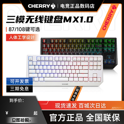 CHERRY樱桃机械键盘MX 1.0电竞游戏游戏专用茶青红轴小键盘商务