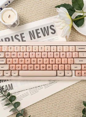 HOA机械键盘键帽粉底液PBT客制化刻字体MOA透光游戏女生办公打字