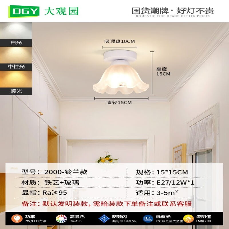 大观园（DGY）过道灯走廊灯具现代简约阳台灯新款南瓜花朵衣帽间