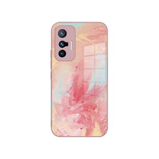 油画晕染适用vivox90手机壳x70plus新款创意x80Pro小清新iqoo11梦幻iqoo7艺术s16高级x60渐变s15玻璃iqooz女