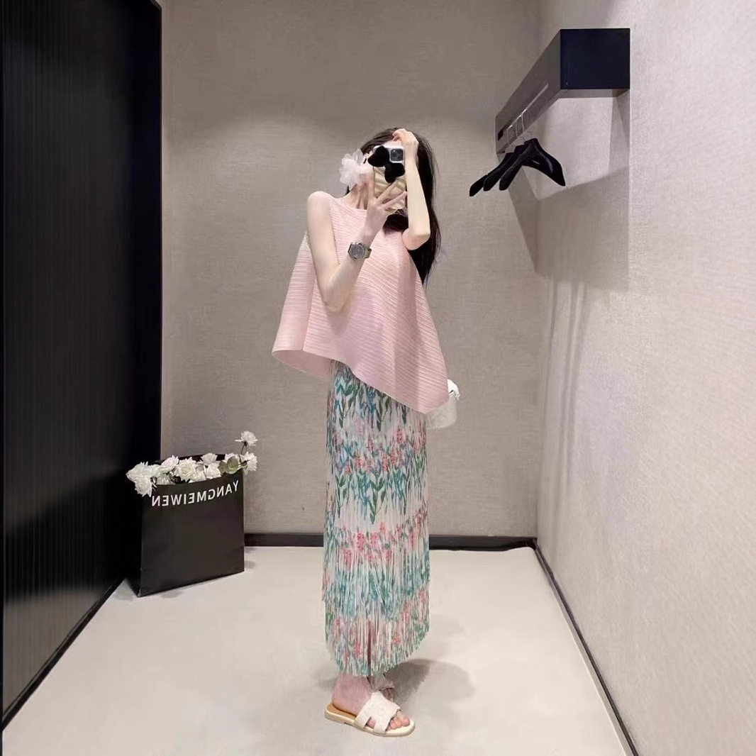 夏装小香风甜美减龄半身裙两件套