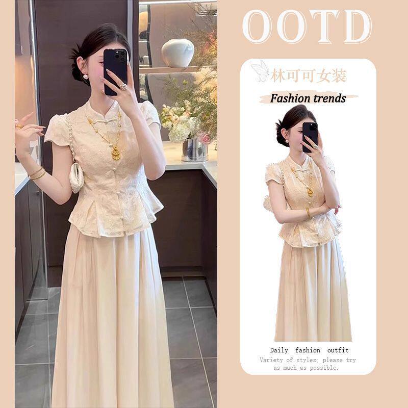 新中式女装禅意套装夏季2026新款国风盘扣上衣阔腿裤子显瘦两件套