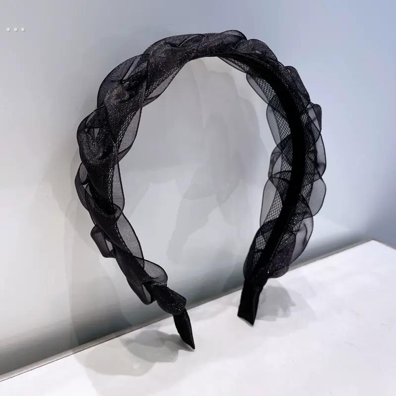 韩国网纱高级感编织发箍春季新款超仙头箍 2025年网红头饰压发卡
