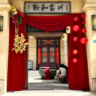 婚礼大门布置冰绸布套装