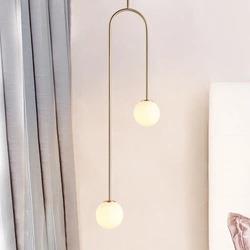 北欧创意卧室床头挂灯现代简约客厅背景吧台led玻璃圆球温馨吊灯