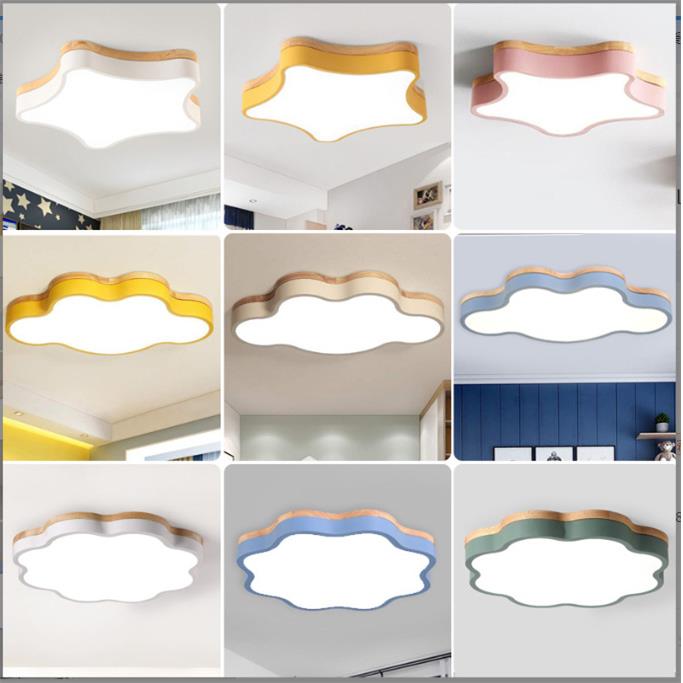 北欧实木马卡龙led吸顶灯创意云朵吸顶灯灯儿童 幼儿园卧室吸顶灯