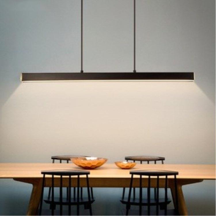 餐厅吊灯北欧简约现代一字led饭厅吧台办公极简无主长条餐桌吊灯