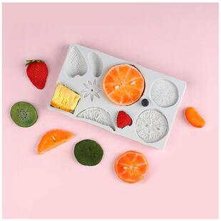 烘焙模具水果片拼盘创意水果硅胶模具家用翻糖蛋糕装饰巧克力模