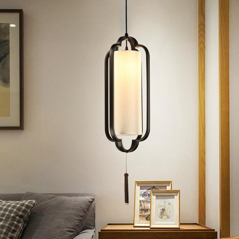 新中式吊灯 现代简约床头灯餐吊灯过道仿古酒店工程灯 复式楼梯灯