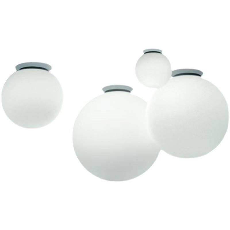 现代简约圆形玻璃球吸顶灯设计师奶油风卧室书房走廊过道阳台灯具