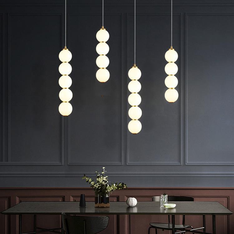 北欧串串玻璃球创意床头吊灯创意个性收银台吧台别墅楼梯装饰吊灯