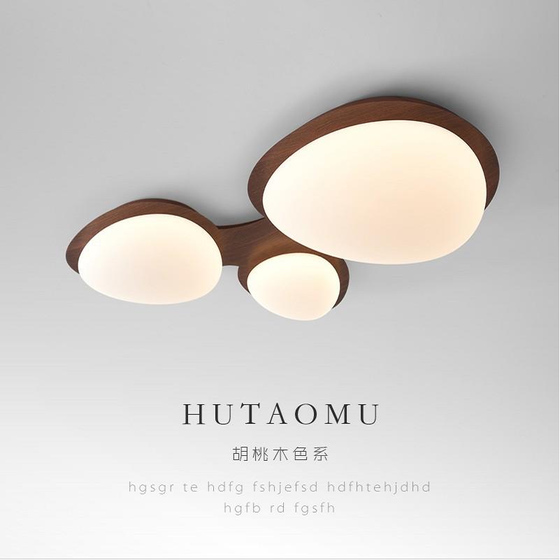 新中式鹅卵石客厅吸顶灯三头组合创意阳台灯简约现代书房主卧室灯