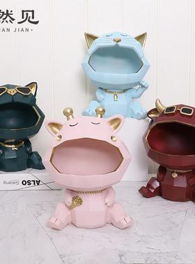 悠然见北欧几何动物创意家居装饰客厅桌面玄关杂物整理收纳盒摆件