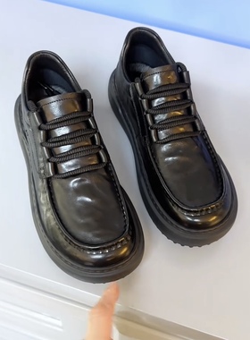 66806广州经典秋季新款百搭芒果头系带休闲皮鞋时尚舒适纯皮皮鞋