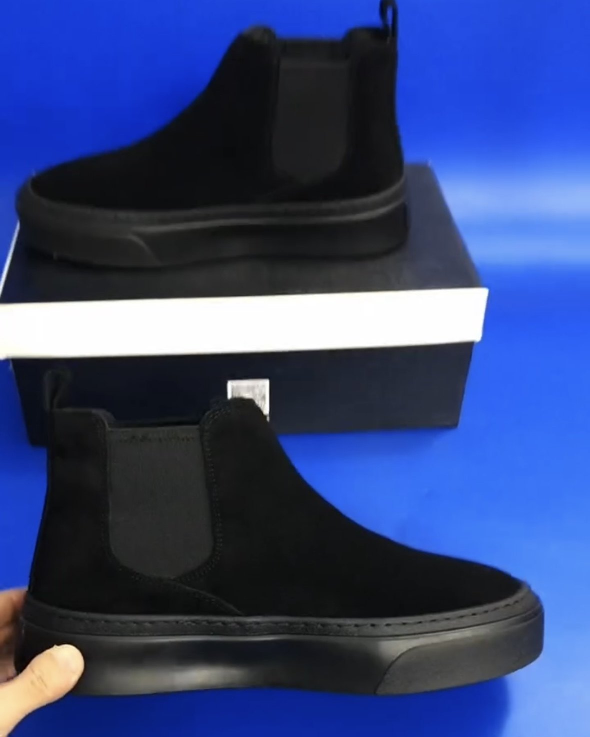 505-23广州秋冬潮流时尚头层牛皮休闲新款高帮男士侧拉链休闲皮鞋