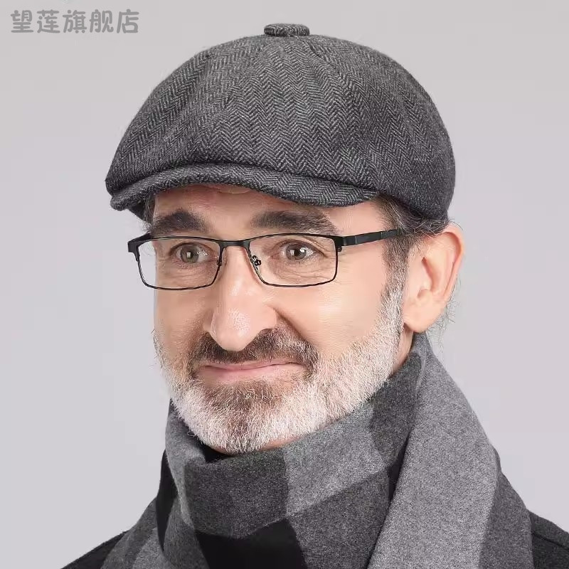 中老年人秋冬季帽子男英伦复古