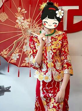 结婚新娘用的红伞油纸伞古风中式出嫁婚庆装饰流苏陪嫁道具国风伞
