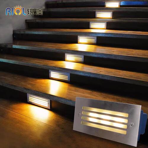 锐澳led墙角灯埋地灯墙脚灯地埋灯嵌入式地灯楼梯led台阶灯公园夜