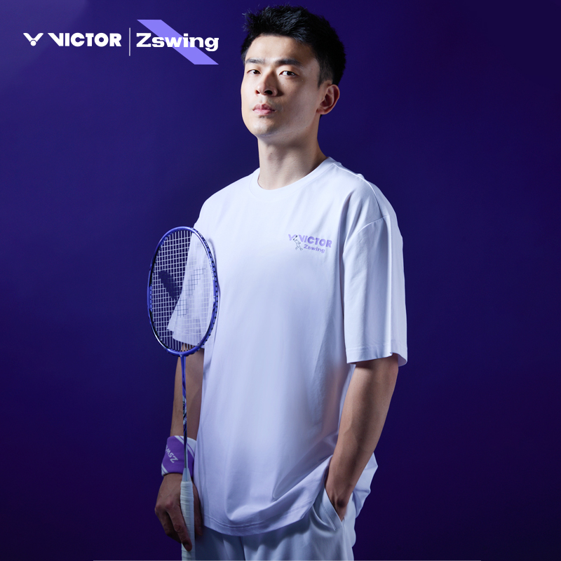 victor胜利威克多郑思维专属羽毛球服速干针织运动T恤T501ZSW