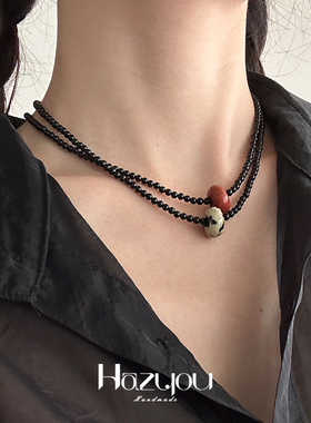 hazyou玉石黑玛瑙串珠男女