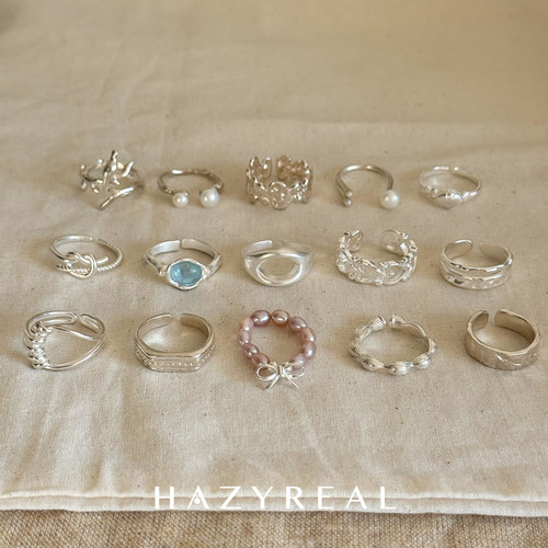 HAZYREAL小众设计银戒指简约可调