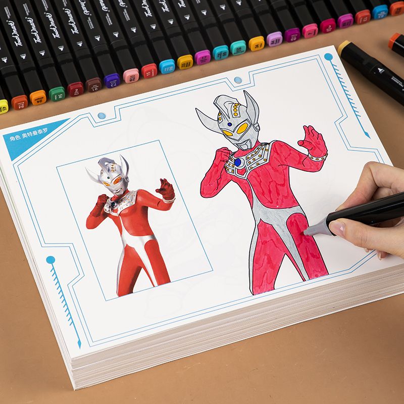 奥特曼画画本儿童马克笔涂色绘画本3-6岁幼儿园涂鸦填色本图画本