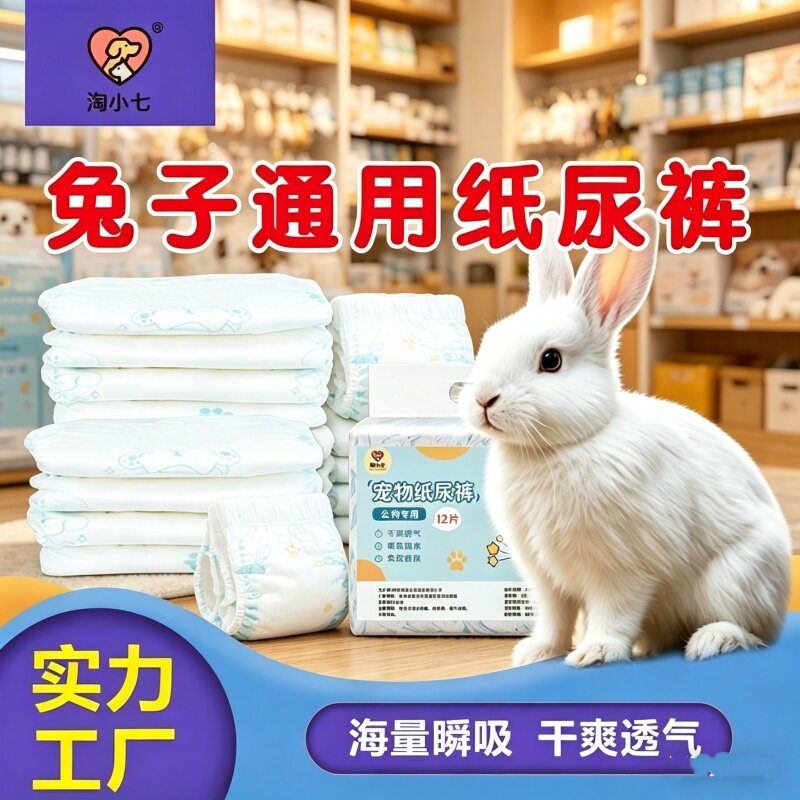兔子纸尿裤防漏兜屎尿生理裤小型体宠物尿不湿防乱尿穿戴加厚高吸