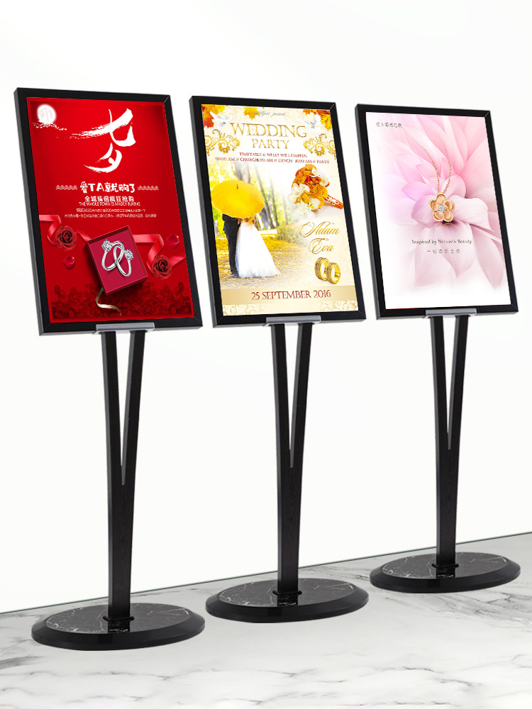 指示牌引路牌展架立式落地导向牌宣传海报架广告展示牌不锈钢立牌