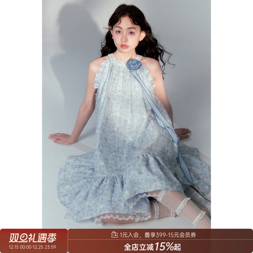 DIDDIMODA削肩花朵连衣裙