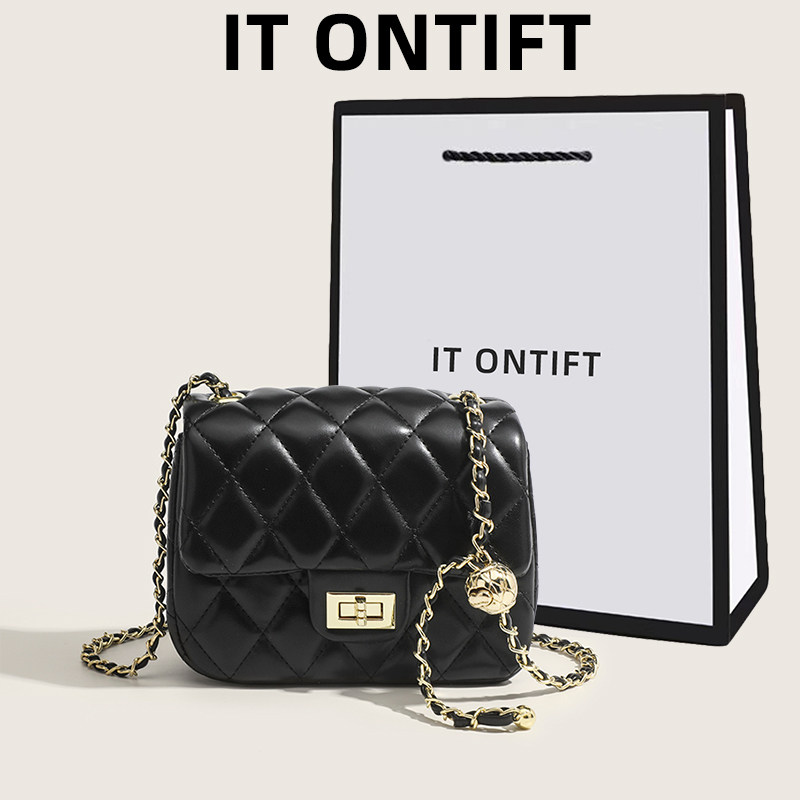 ITONTIFT女包包2025新款小清新单肩斜挎包百搭高级质感秋冬链条包