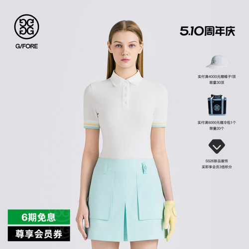 G/FORE吉福官方春夏新品女士高尔夫服装CIRCLE G'S POLO针织衫
